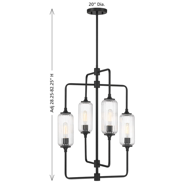 Savoy House 1-3023-4-89 Four Light Chandelier, Matte Black (6)