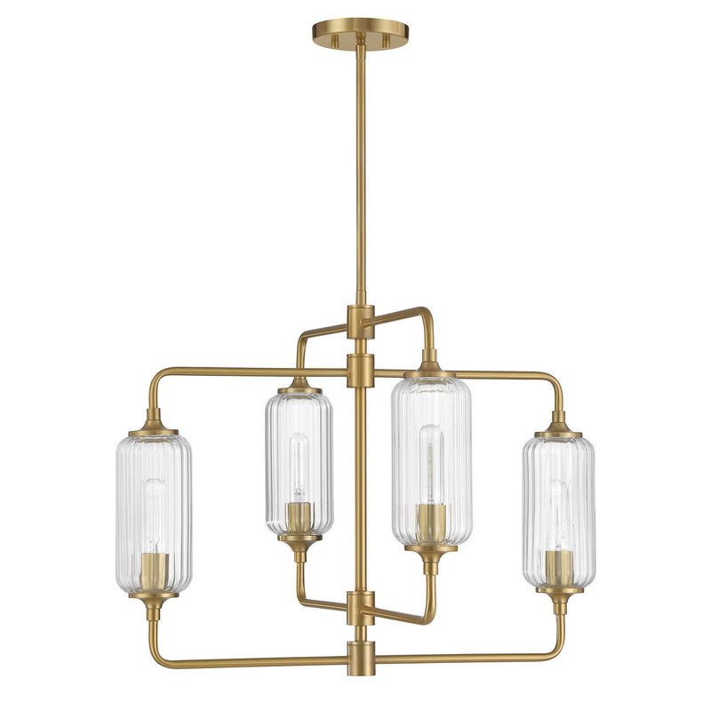 Savoy House 1-3025-4-322 Four Light Chandelier, Warm Brass (2)
