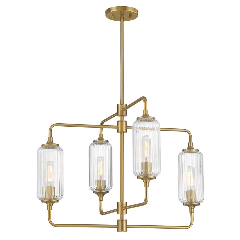 Savoy House 1-3025-4-322 Four Light Chandelier, Warm Brass (3)