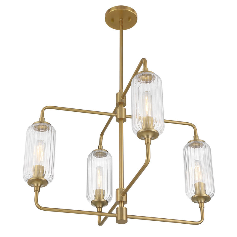 Savoy House 1-3025-4-322 Four Light Chandelier, Warm Brass (4)