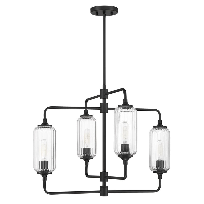 Savoy House 1-3025-4-89 Four Light Chandelier, Matte Black (2)