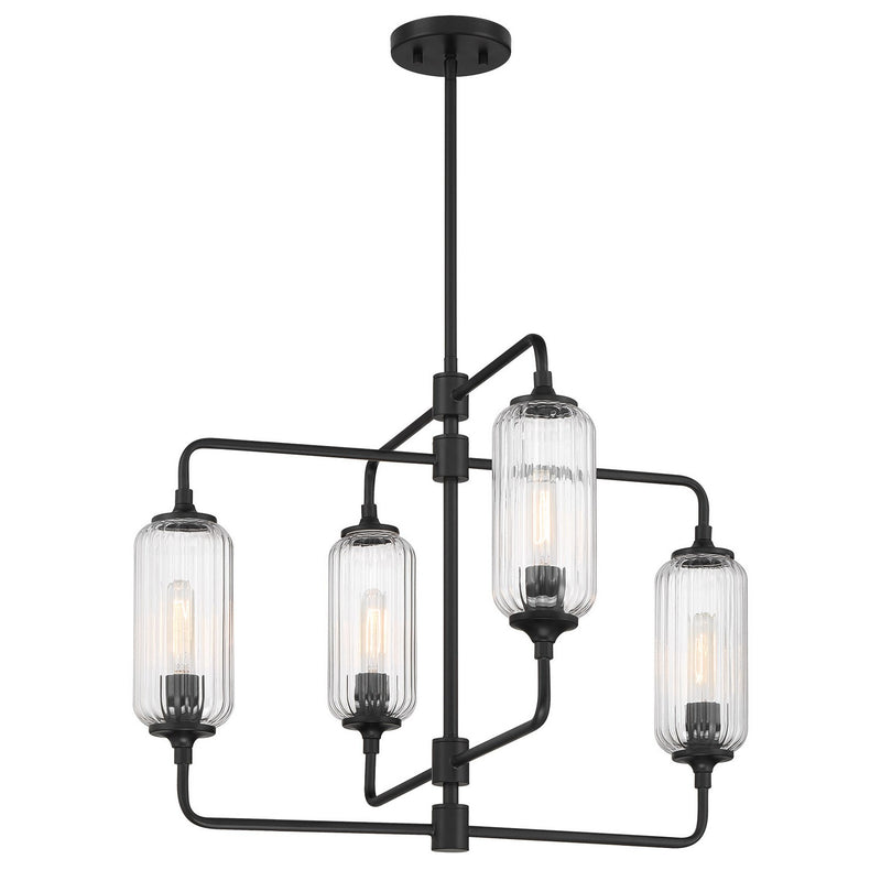 Savoy House 1-3025-4-89 Four Light Chandelier, Matte Black (3)