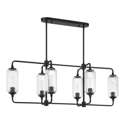 Savoy House 1-3026-6-89 Six Light Linear Chandelier, Matte Black (2)