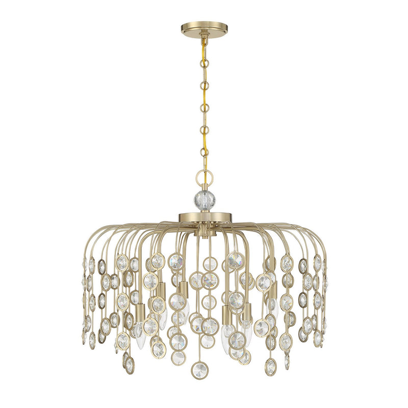 Savoy House 1-3598-6-127 Six Light Chandelier, Noble Brass (2)
