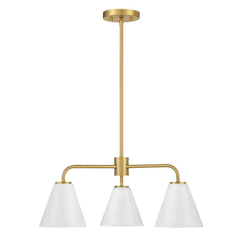 Savoy House 1-4013-3-322 Three Light Chandelier, Warm Brass (2)