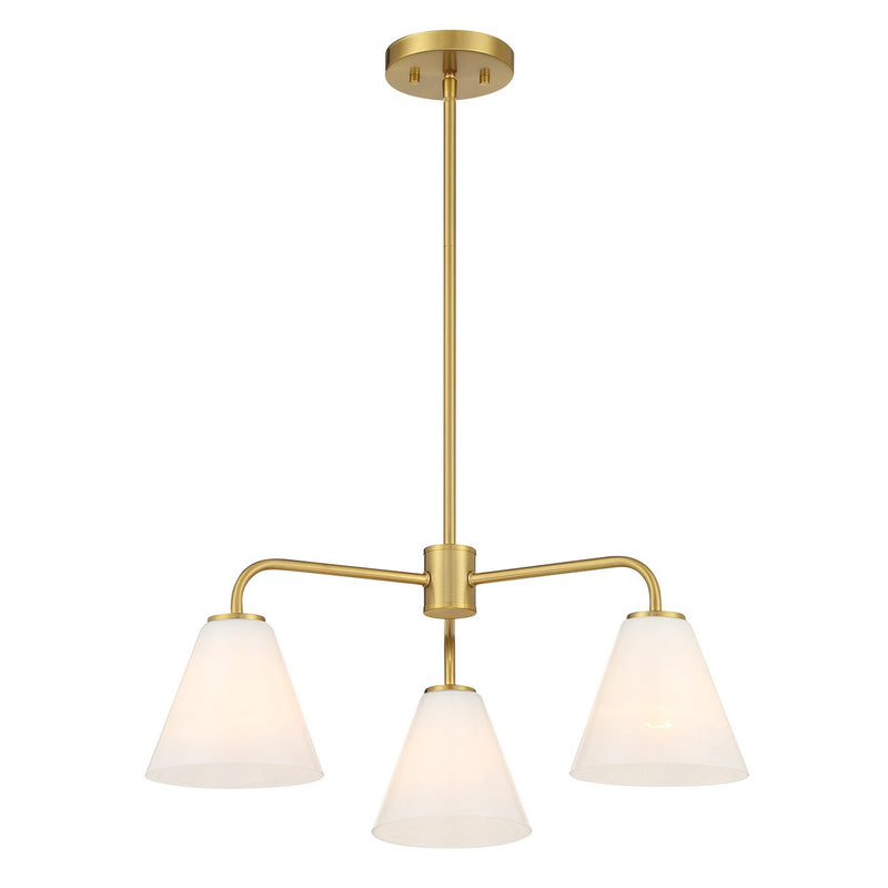 Savoy House 1-4013-3-322 Three Light Chandelier, Warm Brass (3)