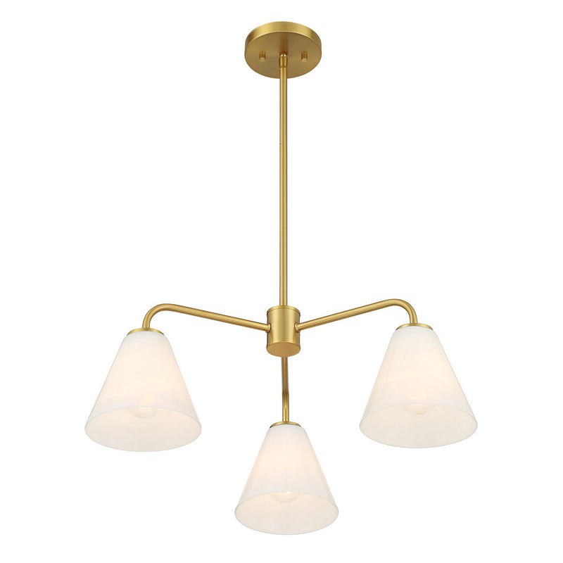 Savoy House 1-4013-3-322 Three Light Chandelier, Warm Brass (4)