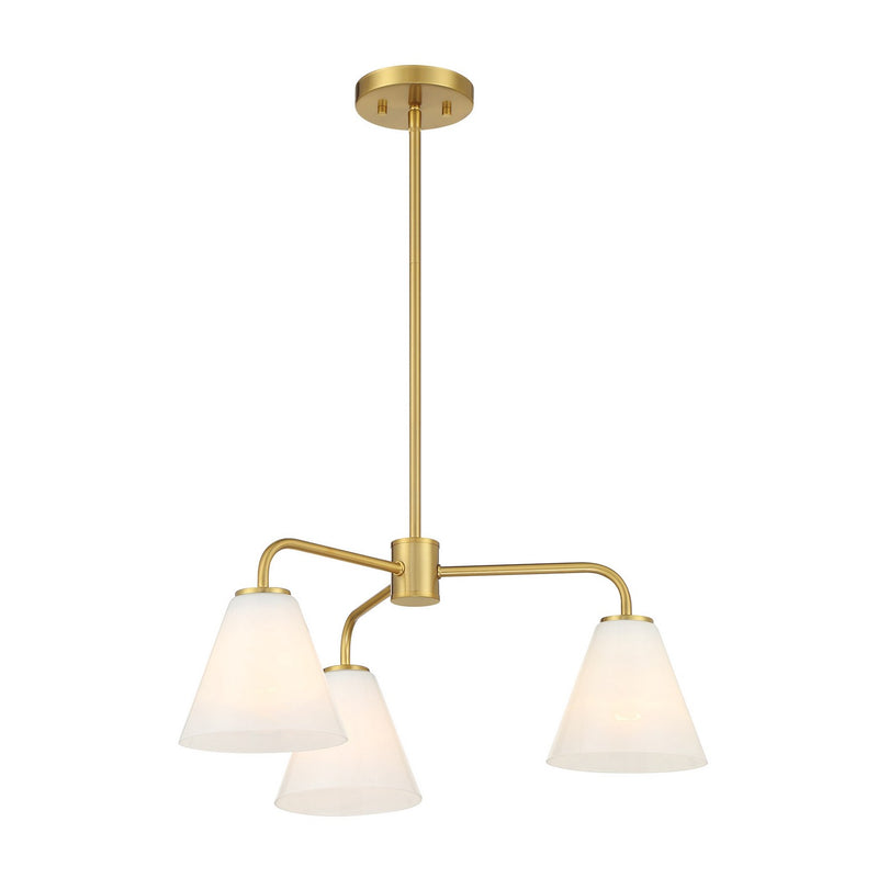Savoy House 1-4013-3-322 Three Light Chandelier, Warm Brass (5)