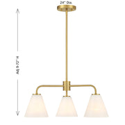 Savoy House 1-4013-3-322 Three Light Chandelier, Warm Brass (6)
