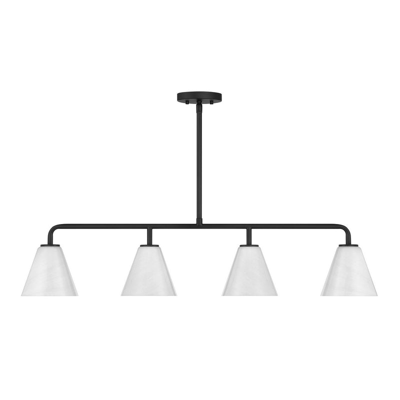 Savoy House 1-4014-4-89 Four Light Linear Chandelier, Matte Black (2)