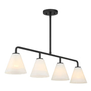 Savoy House 1-4014-4-89 Four Light Linear Chandelier, Matte Black (4)