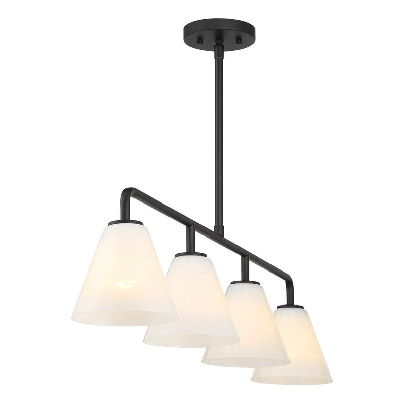 Savoy House 1-4014-4-89 Four Light Linear Chandelier, Matte Black (5)