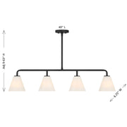 Savoy House 1-4014-4-89 Four Light Linear Chandelier, Matte Black (6)