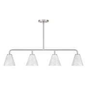 Savoy House 1-4014-4-SN Four Light Linear Chandelier, Satin Nickel (2)