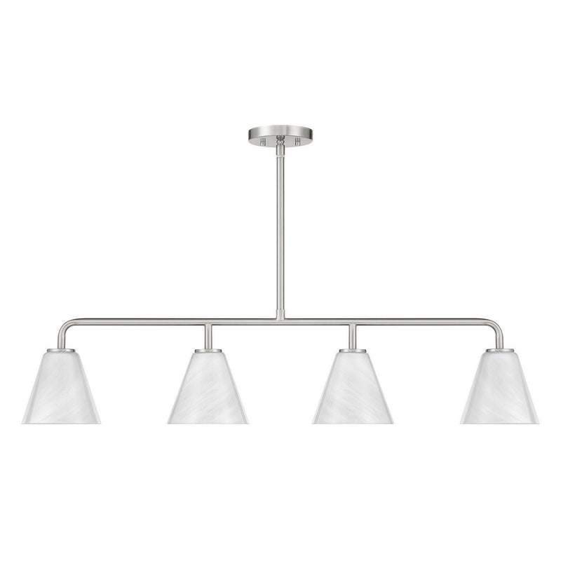 Savoy House 1-4014-4-SN Four Light Linear Chandelier, Satin Nickel (2)