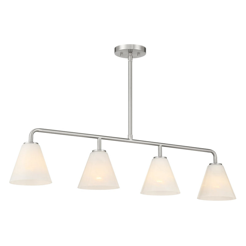 Savoy House 1-4014-4-SN Four Light Linear Chandelier, Satin Nickel (3)