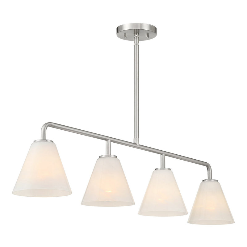 Savoy House 1-4014-4-SN Four Light Linear Chandelier, Satin Nickel (4)