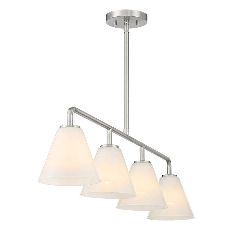 Savoy House 1-4014-4-SN Four Light Linear Chandelier, Satin Nickel (5)