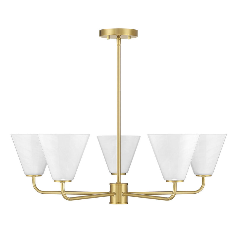 Savoy House 1-4015-5-322 Five Light Chandelier, Warm Brass (2)