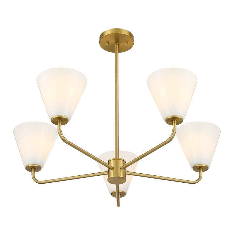 Savoy House 1-4015-5-322 Five Light Chandelier, Warm Brass (4)
