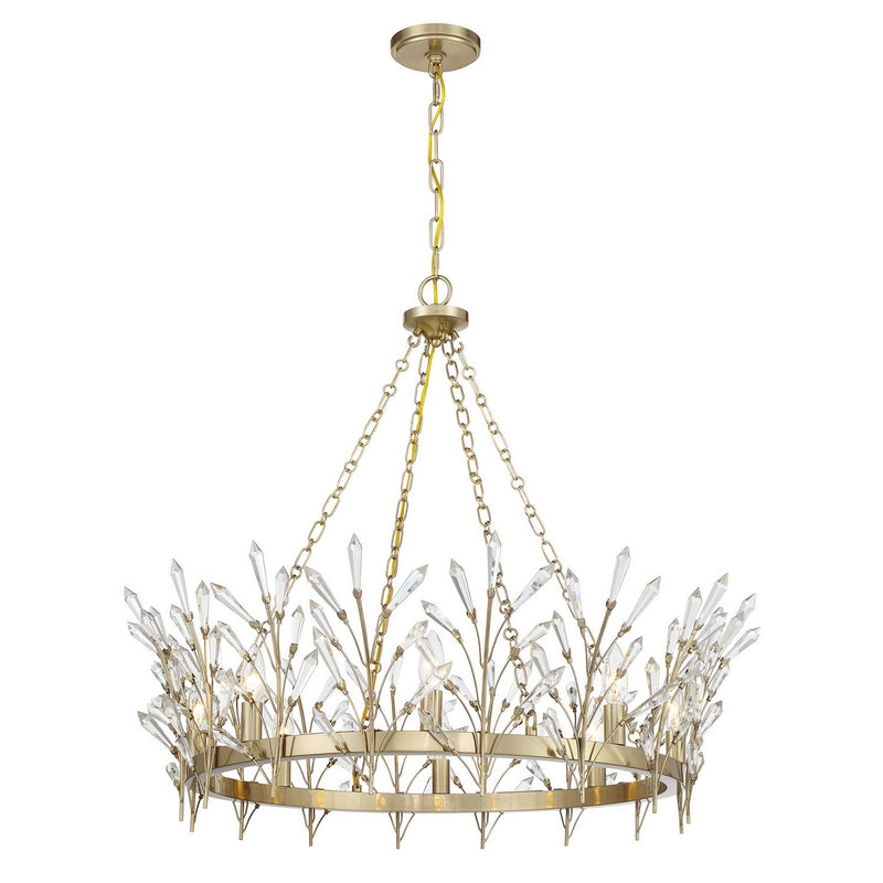 Savoy House 1-4074-8-127 Eight Light Chandelier, Noble Brass (3)