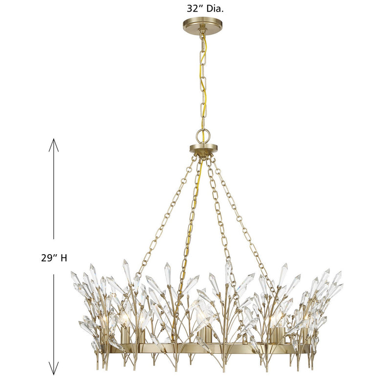 Savoy House 1-4074-8-127 Eight Light Chandelier, Noble Brass (6)
