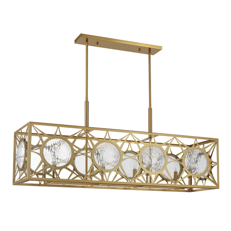 Savoy House 1-5066-8-322 Eight Light Linear Chandelier, Warm Brass (2)