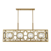 Savoy House 1-5066-8-322 Eight Light Linear Chandelier, Warm Brass (3)