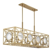 Savoy House 1-5066-8-322 Eight Light Linear Chandelier, Warm Brass (4)