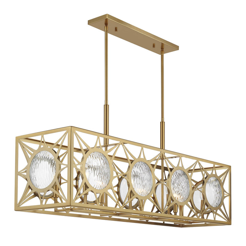 Savoy House 1-5066-8-322 Eight Light Linear Chandelier, Warm Brass (4)
