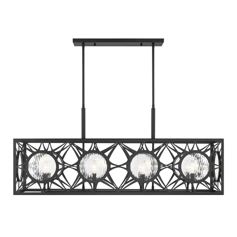 Savoy House 1-5066-8-89 Eight Light Linear Chandelier, Matte Black (3)