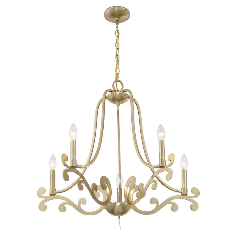 Savoy House 1-6096-5-127 Five Light Chandelier, Noble Brass (4)