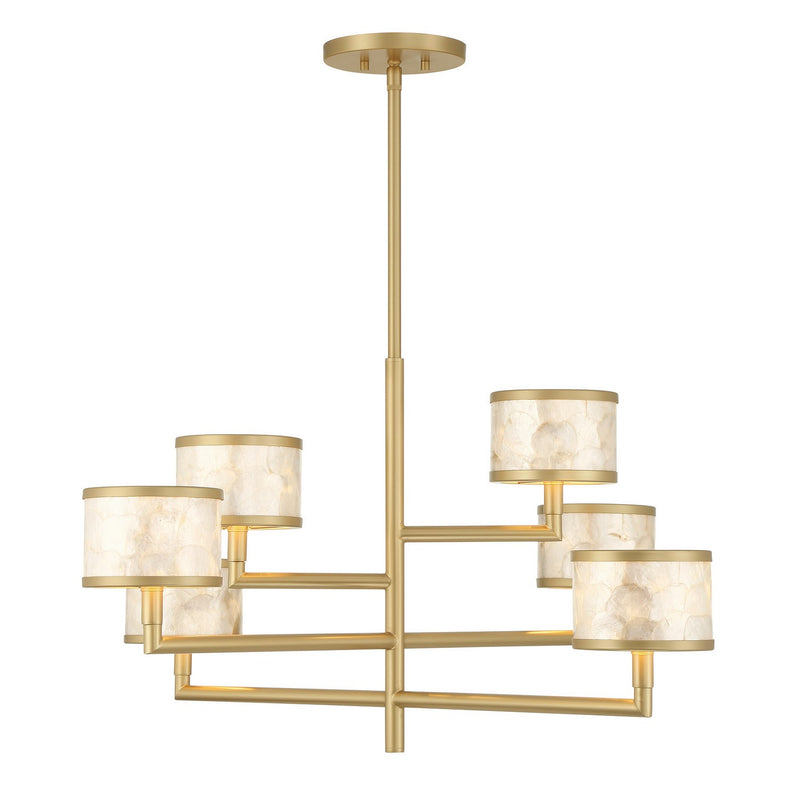 Savoy House 1-6492-6-328 Six Light Chandelier, Spun Gold (3)