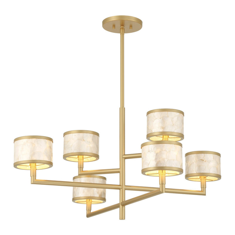 Savoy House 1-6492-6-328 Six Light Chandelier, Spun Gold (4)