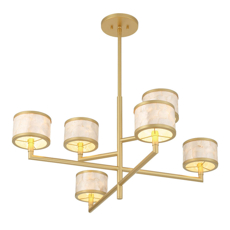 Savoy House 1-6492-6-328 Six Light Chandelier, Spun Gold (5)