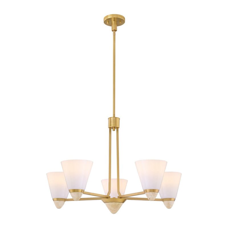 Savoy House 1-7265-5-322 Five Light Chandelier, Warm Brass (3)