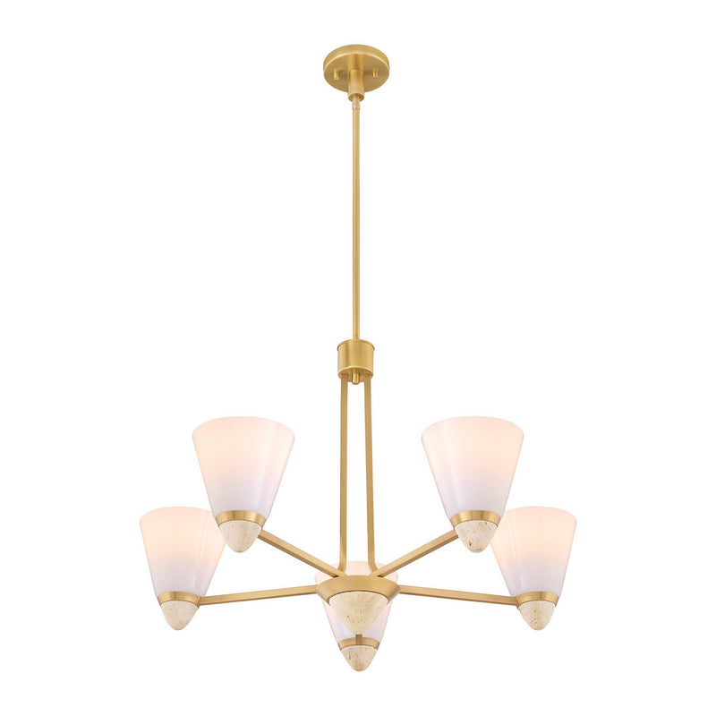 Savoy House 1-7265-5-322 Five Light Chandelier, Warm Brass (4)