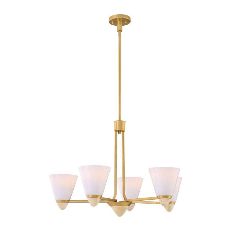 Savoy House 1-7265-5-322 Five Light Chandelier, Warm Brass (5)