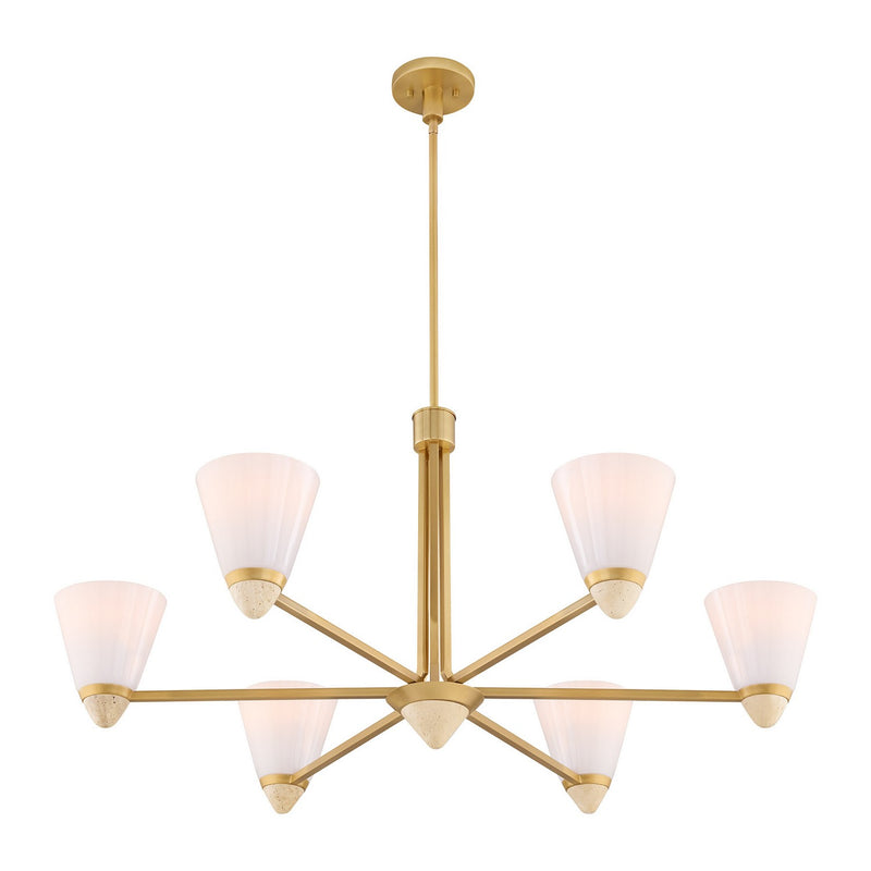Savoy House 1-7266-6-322 Six Light Chandelier, Warm Brass (4)