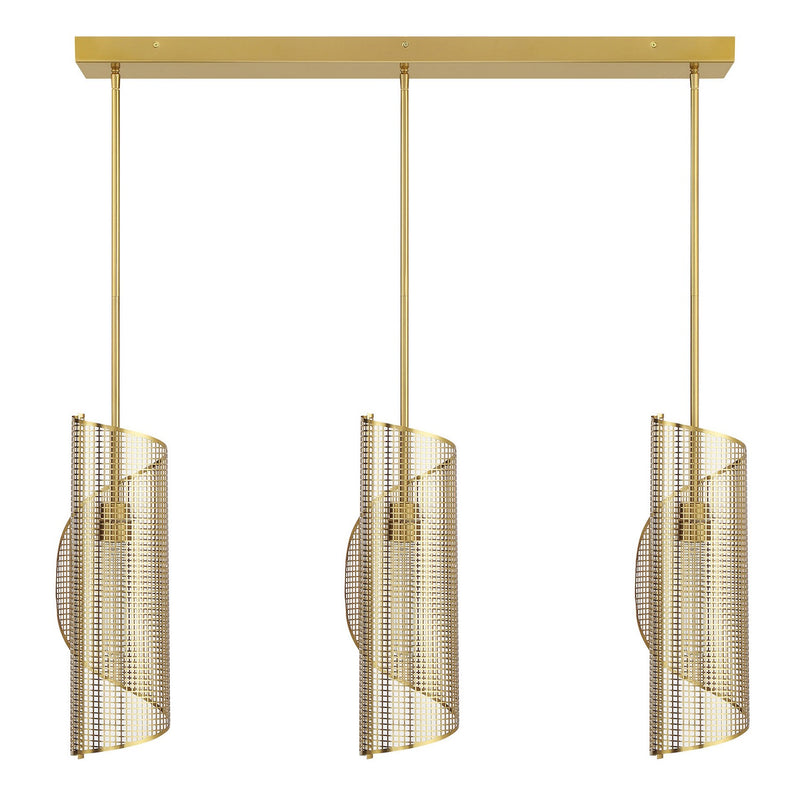 Savoy House 1-8031-3-322 Three Light Linear Chandelier, Warm Brass (2)