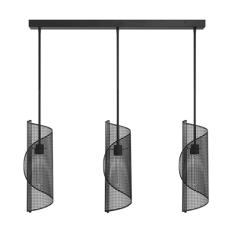 Savoy House 1-8031-3-89 Three Light Linear Chandelier, Matte Black (2)