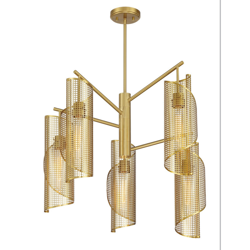 Savoy House 1-8032-5-322 Five Light Chandelier, Warm Brass (3)