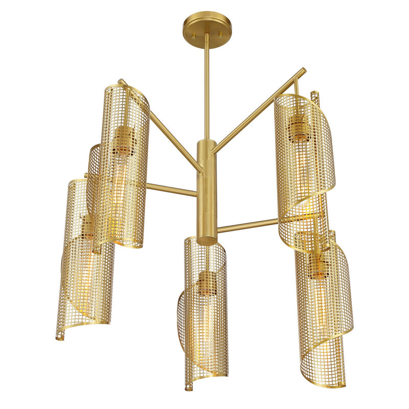 Savoy House 1-8032-5-322 Five Light Chandelier, Warm Brass (4)
