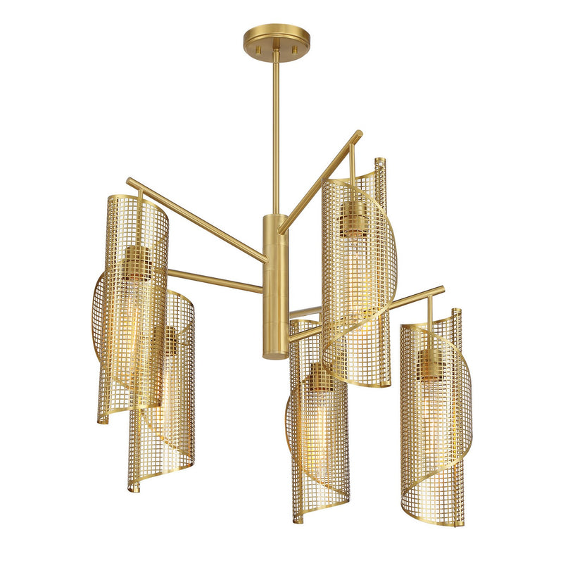 Savoy House 1-8032-5-322 Five Light Chandelier, Warm Brass (5)