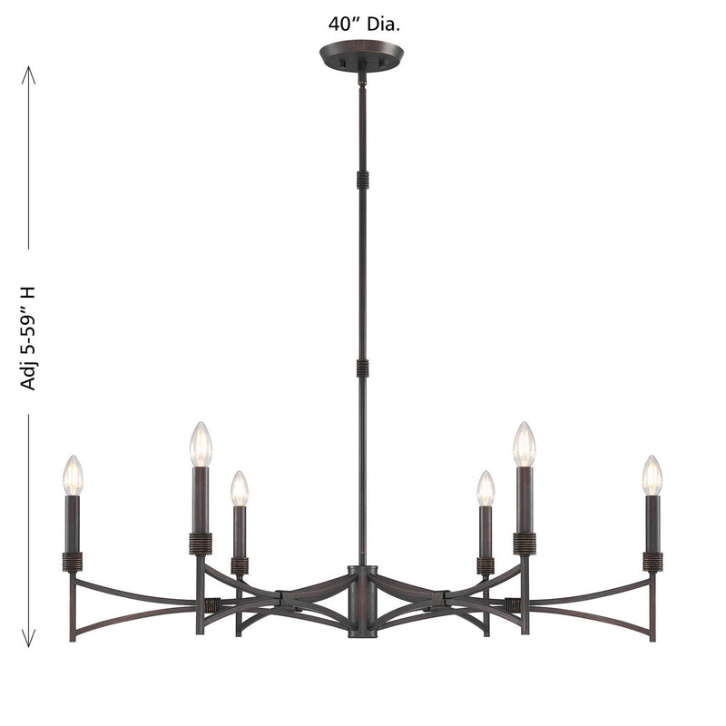 Savoy House 1-8166-6-26 Six Light Chandelier, Champagne Mist (6)