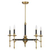 Savoy House 1-9511-5-143 Five Light Chandelier, Matte Black/Warm Brass (2)