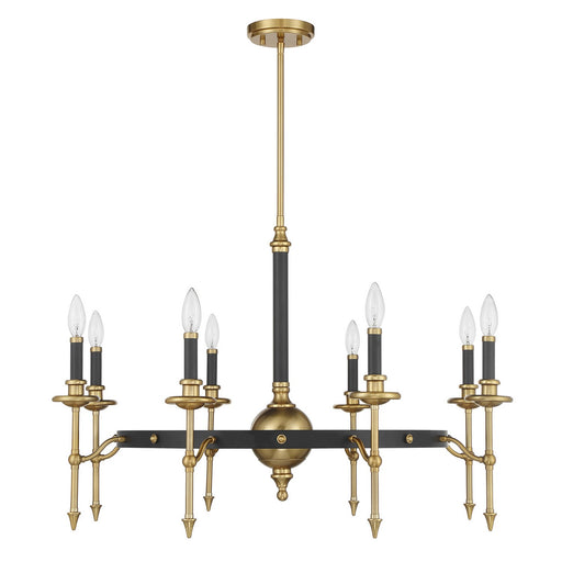 Savoy House 1-9512-8-143 Eight Light Chandelier, Matte Black/Warm Brass (2)