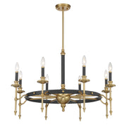Savoy House 1-9512-8-143 Eight Light Chandelier, Matte Black/Warm Brass (3)