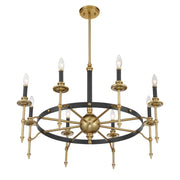 Savoy House 1-9512-8-143 Eight Light Chandelier, Matte Black/Warm Brass (4)