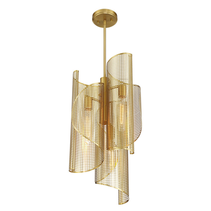 Savoy House 3-8033-3-322 Three Light Pendant, Warm Brass (4)